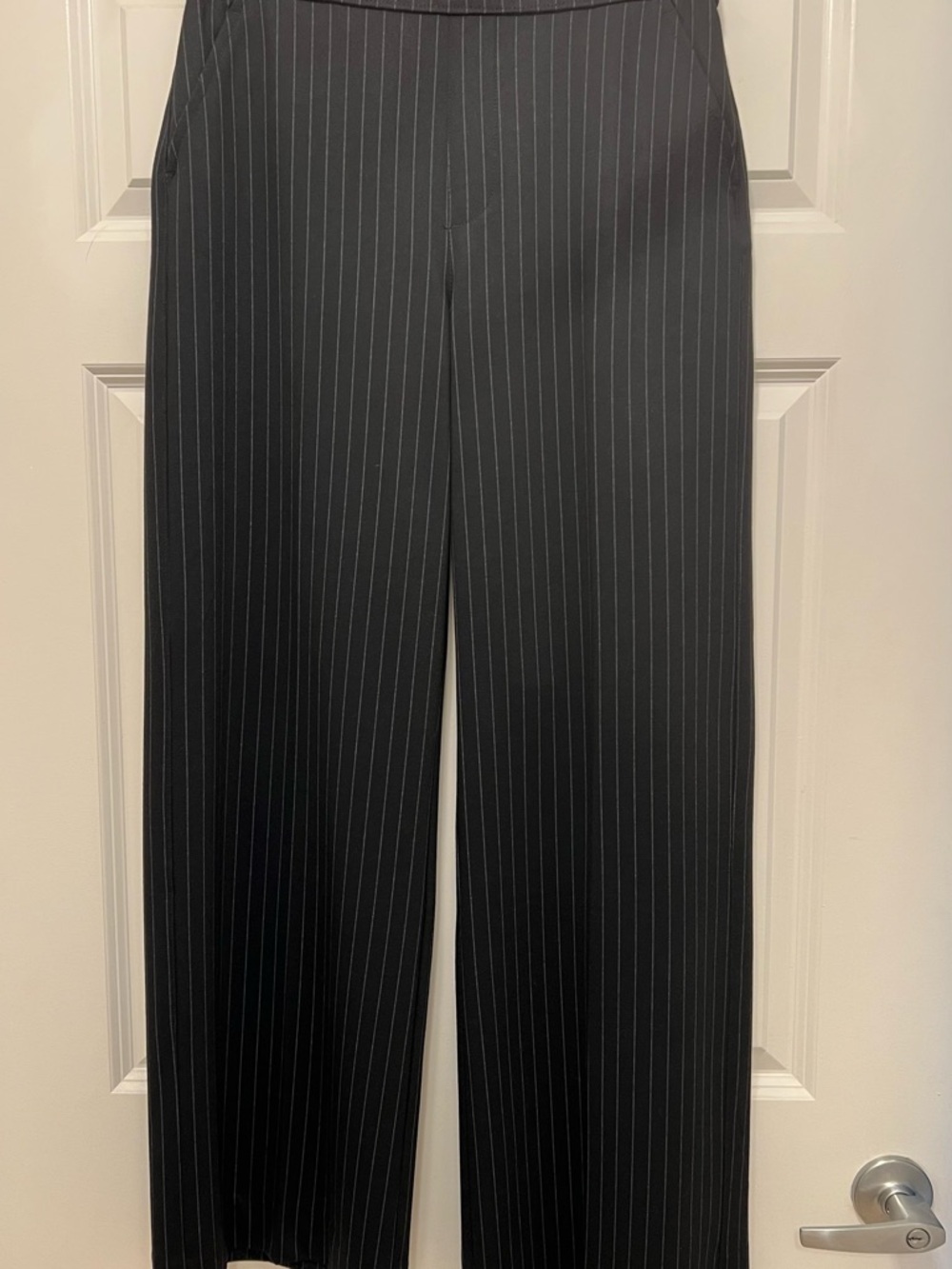 New Gloria Vanderbilt Black Pinstripe Wide-Leg Pants